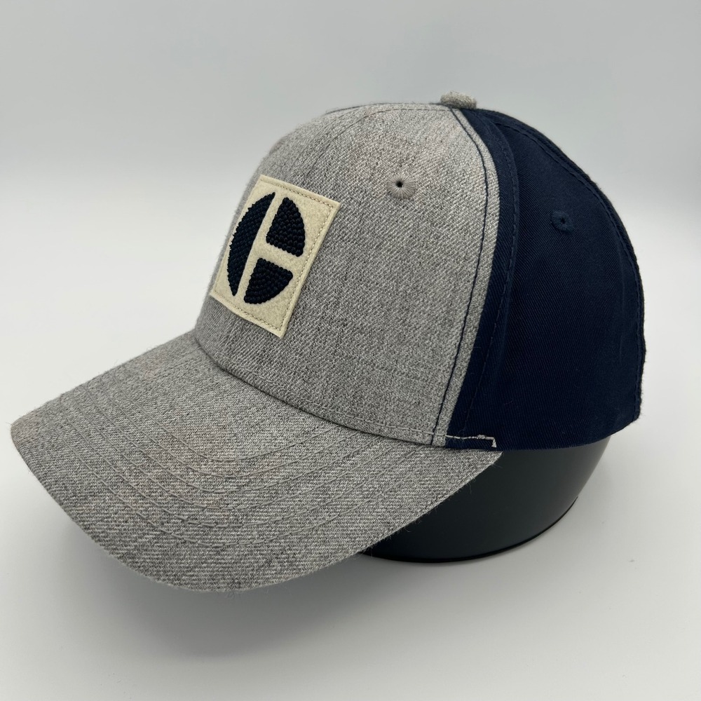 CAT Caterpillar Baseball Hat Adjustable Mens OSFM Grey Navy Wool Blend Workwear